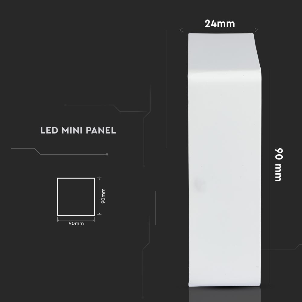 Panou LED 6W, Aplicabil Premium, Patrat, 4000K