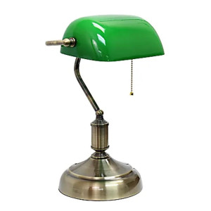Veioză 280x180x380mm, E27, Bronz și Verde