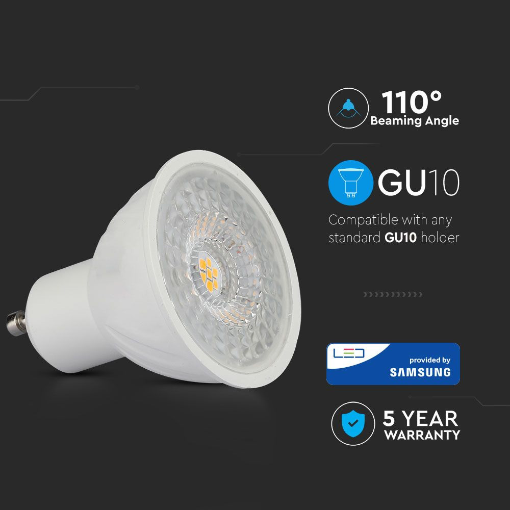 Bec LED GU10, 6.5W, Lumina Naturala 4000K cu Cip Samsung