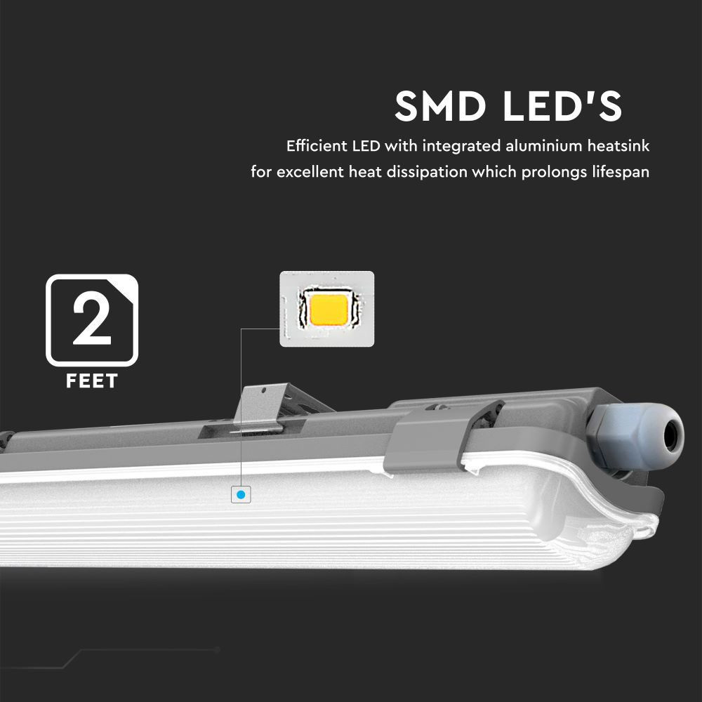 Lampa LED 120cm, 1x18W, Lumina Rece (6400K) Waterproof