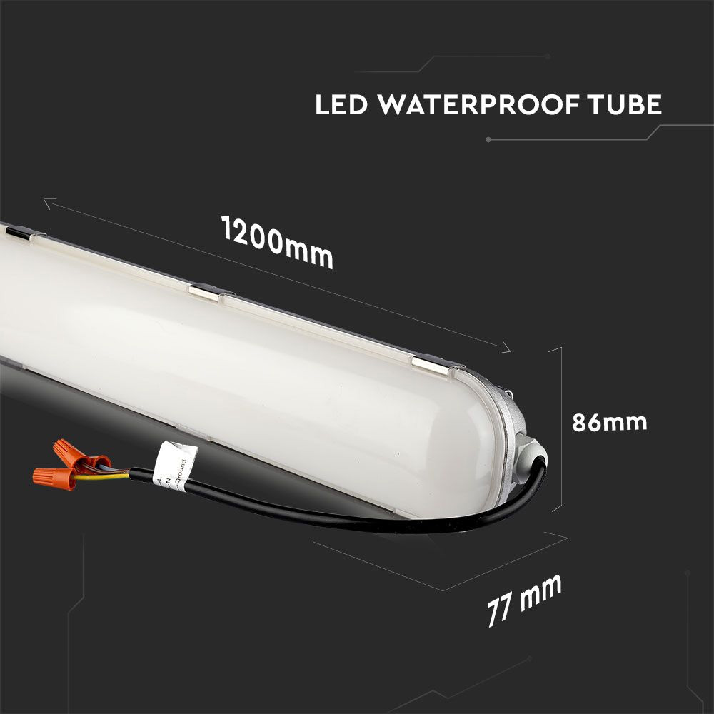 Lampa Liniara LED Impermeabila 60W, 1.2m, Aluminiu, Lumina Naturala (4000K) Cip Samsung
