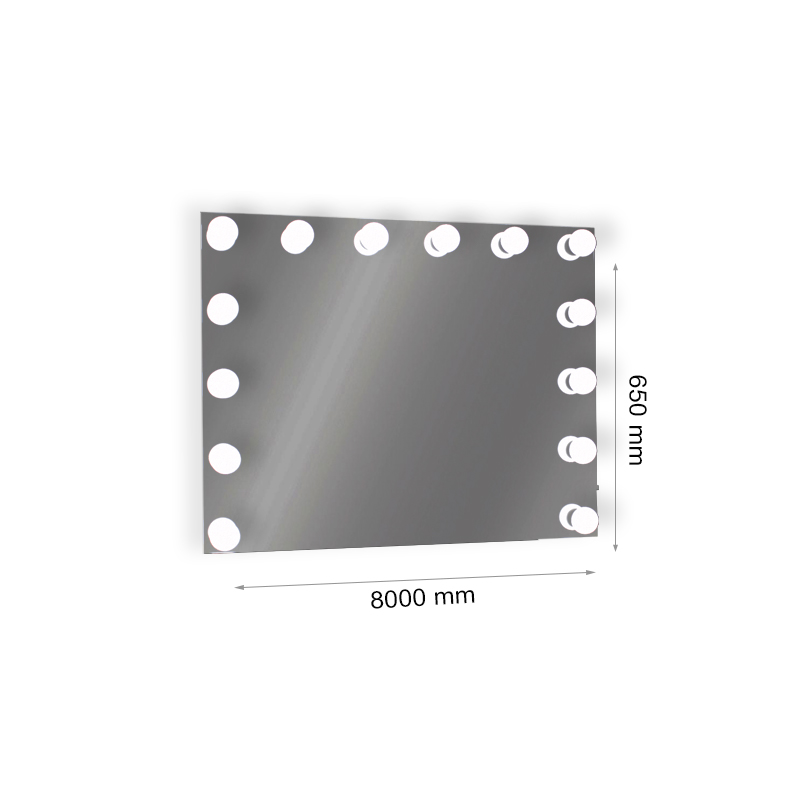 Oglinda MAKE UP 15x24W, E27, Lumina Rece 6400 K, 800x650 mm
