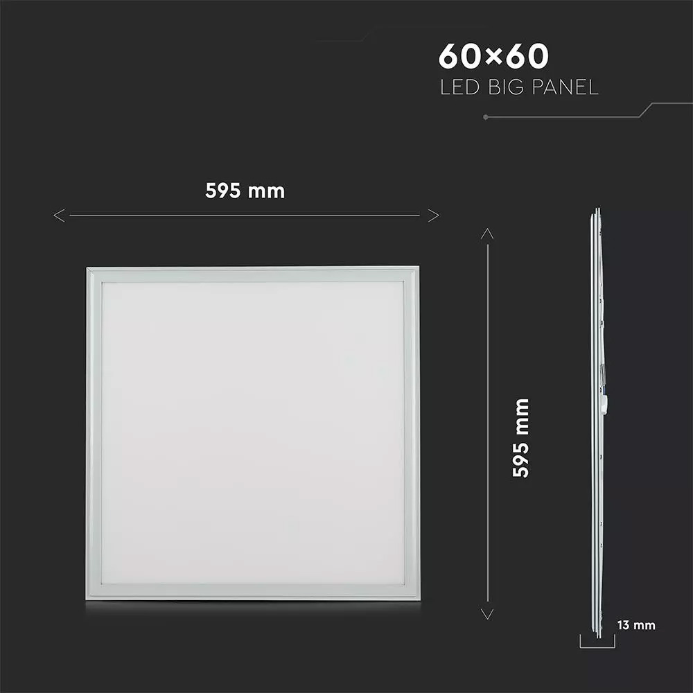 Panou LED 36W, 595x595 mm, Alb Cald 3000K