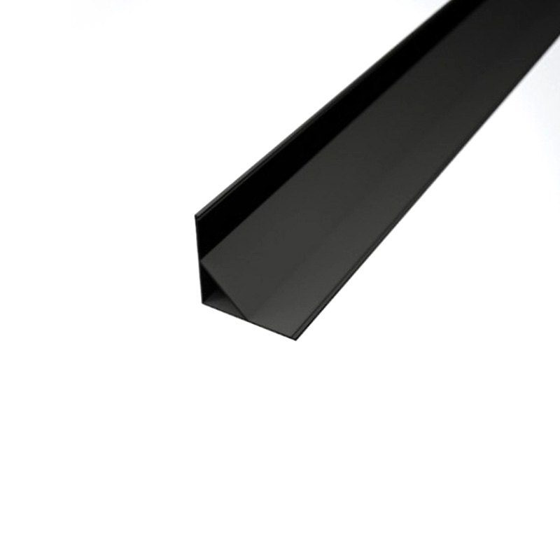 Profil liniar de colt, din aluminiu cu difuzor PC, finisaj negru, 2 m