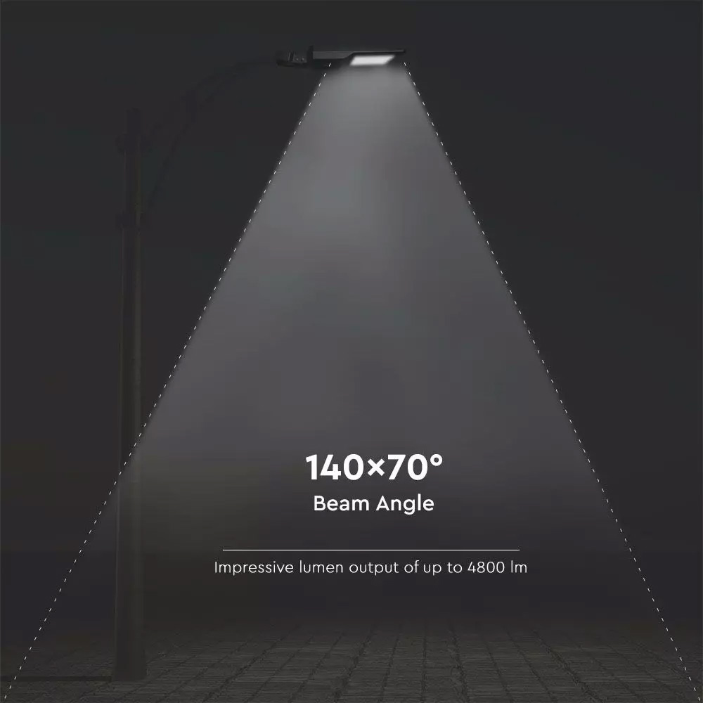 Lampa Stradala Solara 40W, Corp Negru, Lumina Naturala 4000K, 120lm/W