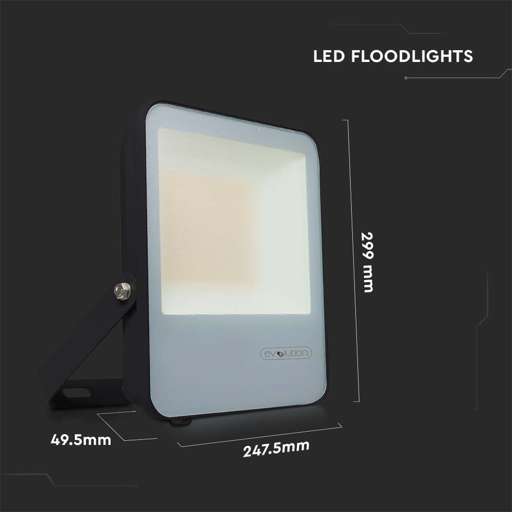 Proiector LED 100W SMD, Corp Negru Sticla Gri, Lumină Naturala (4000K) 18500 Lumeni