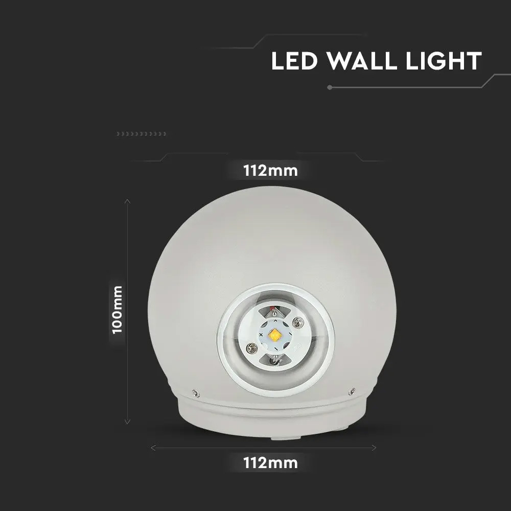 Lampă LED 4W, Rotundă, Corp Gri, IP65, 3000K