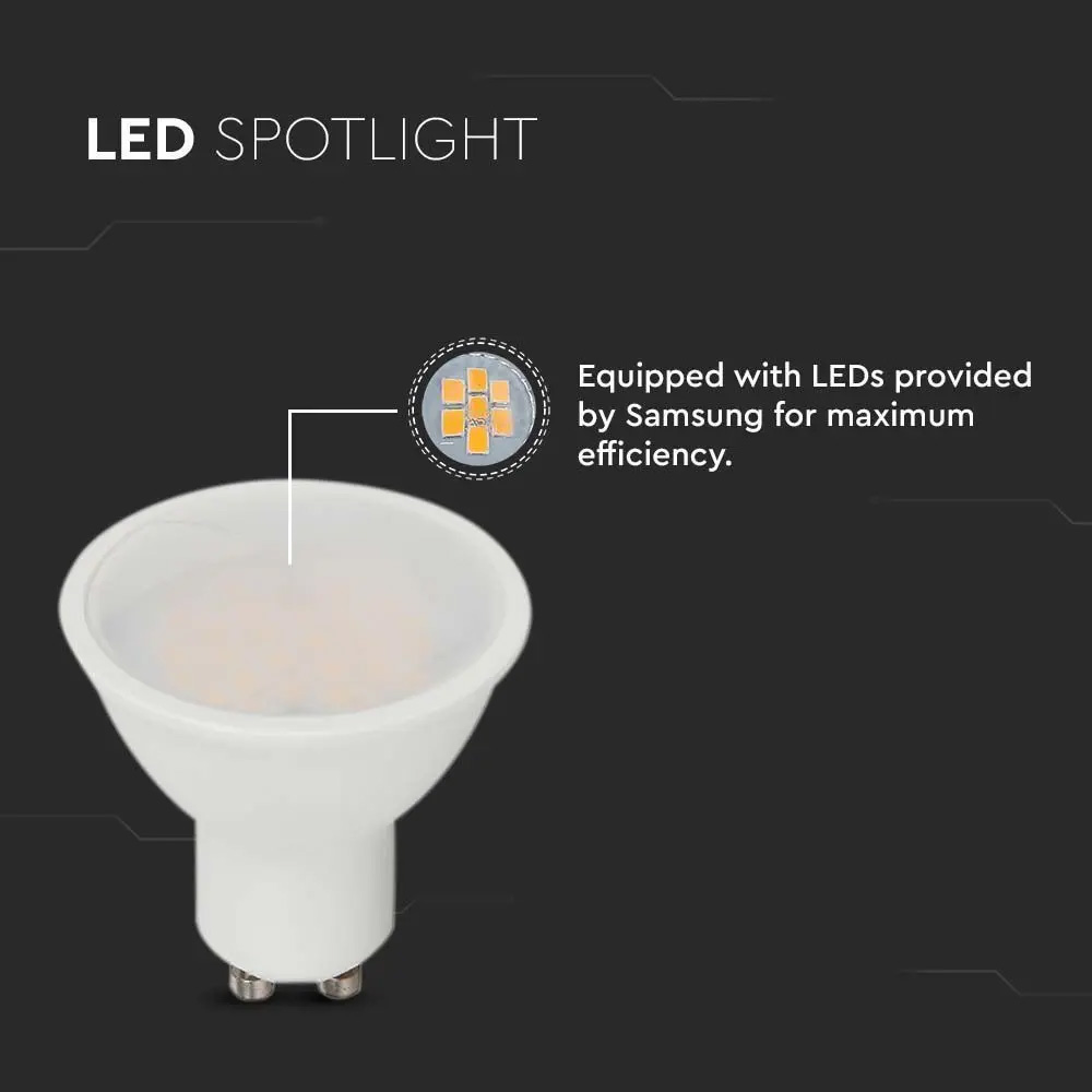 Spot LED Cip Samsung, GU10, 4.5W, Plastic, 110°D, 4000K