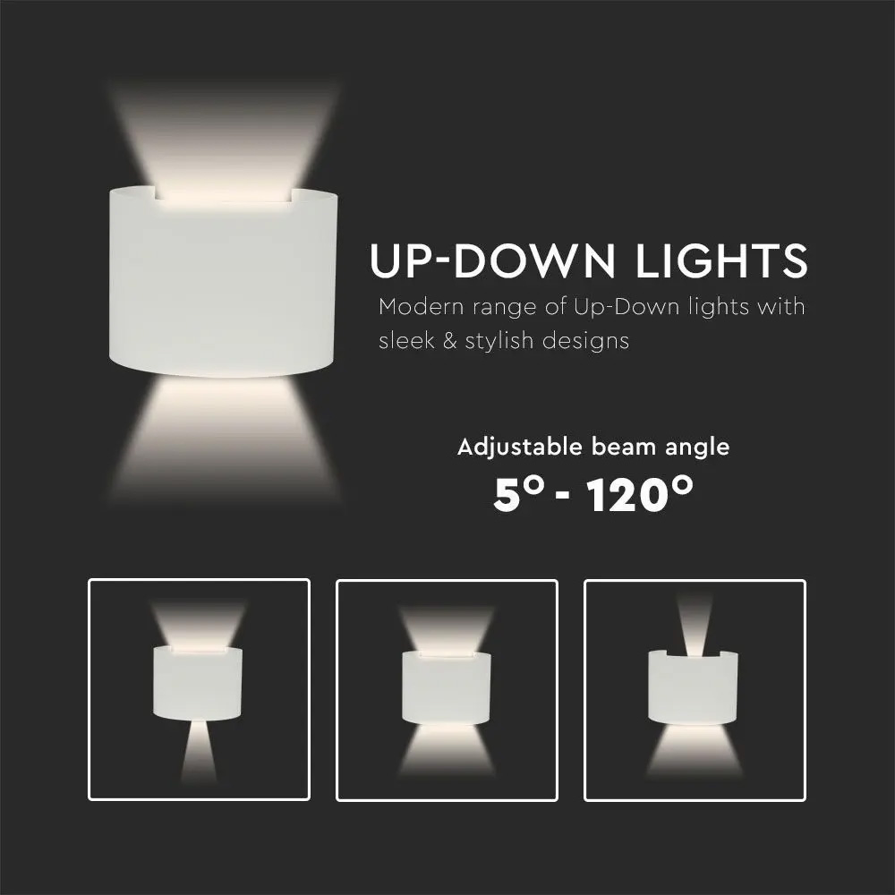 Lampa de Perete LED 5W, Corp Alb, Rotund, IP65, Alb cald 3000K