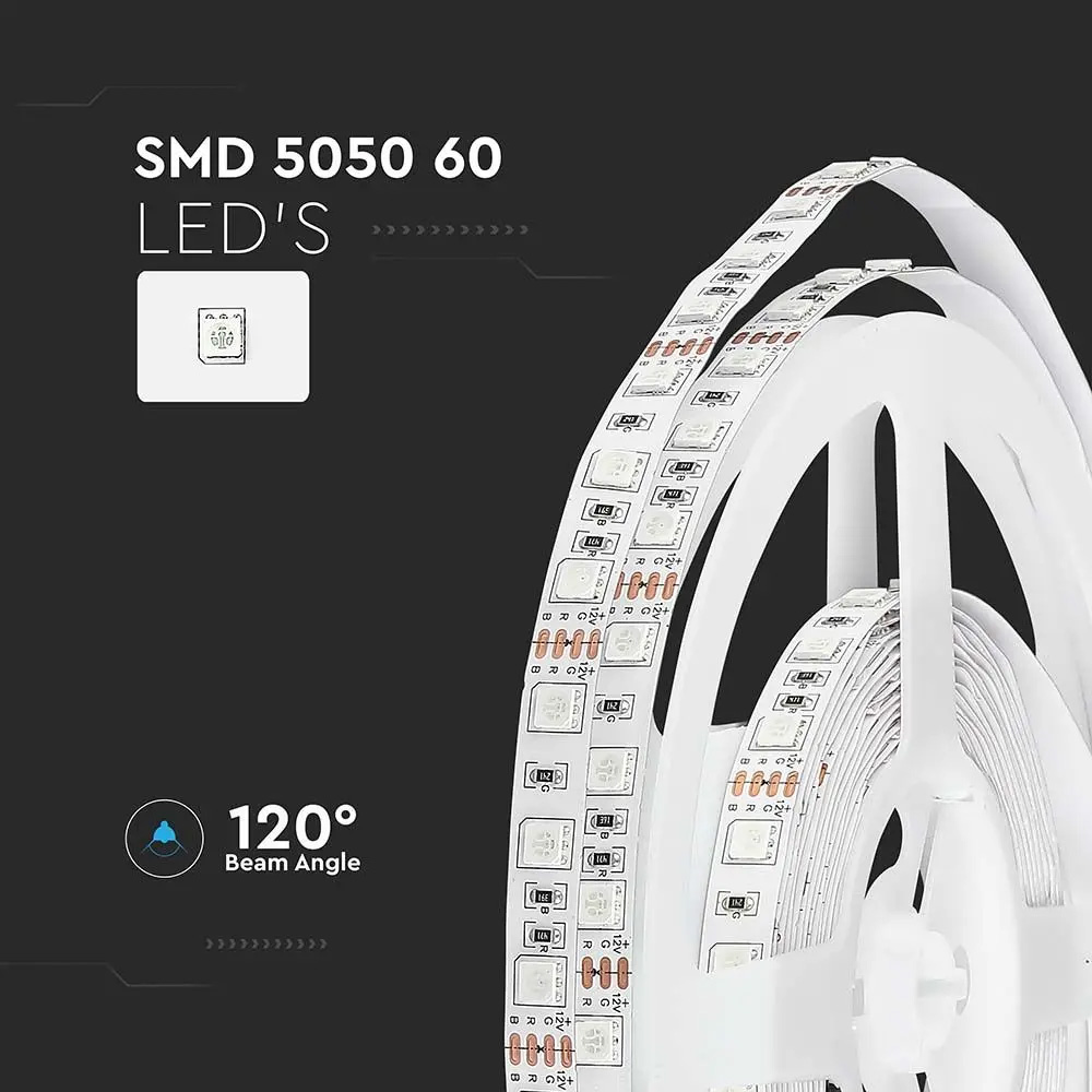 Banda LED SMD5050 - 9.6 W/m, 60 LED/m, Lumina Verde, IP20