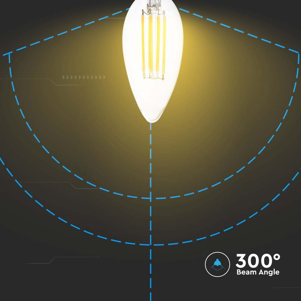 Bec LED 4W, Filament E14, Clear Cover, Lumâmare, Lumina Naturala 4000K