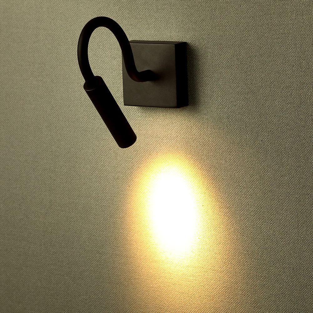 Lampă LED de Perete 3W, Corp Negru, Lumina Calda (3000K)