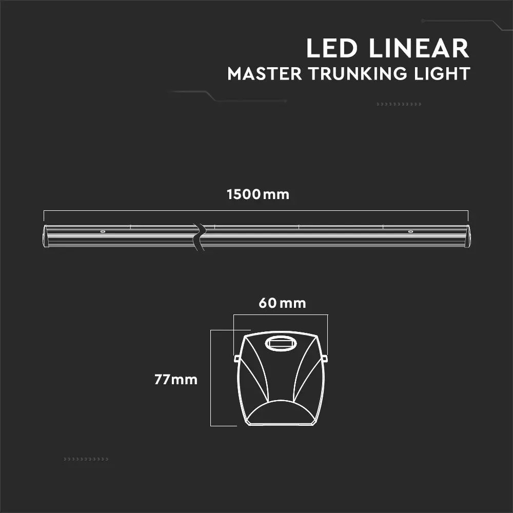 Corp LED Linear pe sina 50W, lentila, 120'D, Alb natural 4000K, 1500mm