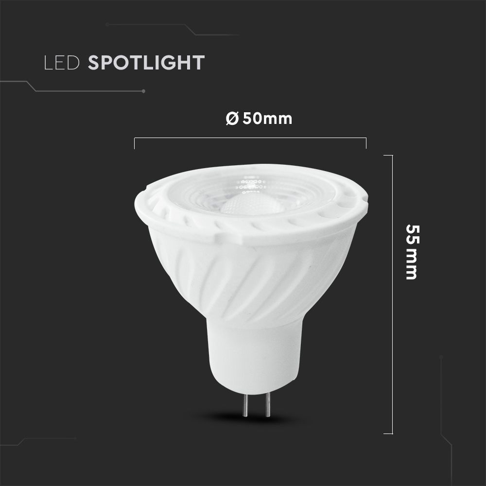 Spot LED Cip SAMSUNG GU5.3, 6.5W, MR16, Lentilă de Plastic, 110`, 3000K
