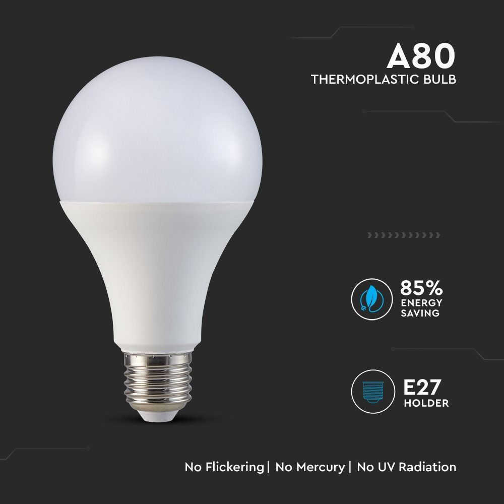 Bec LED E27, 18W, A80 cu Cip Samsung, 220V, Lumina Calda 3000K