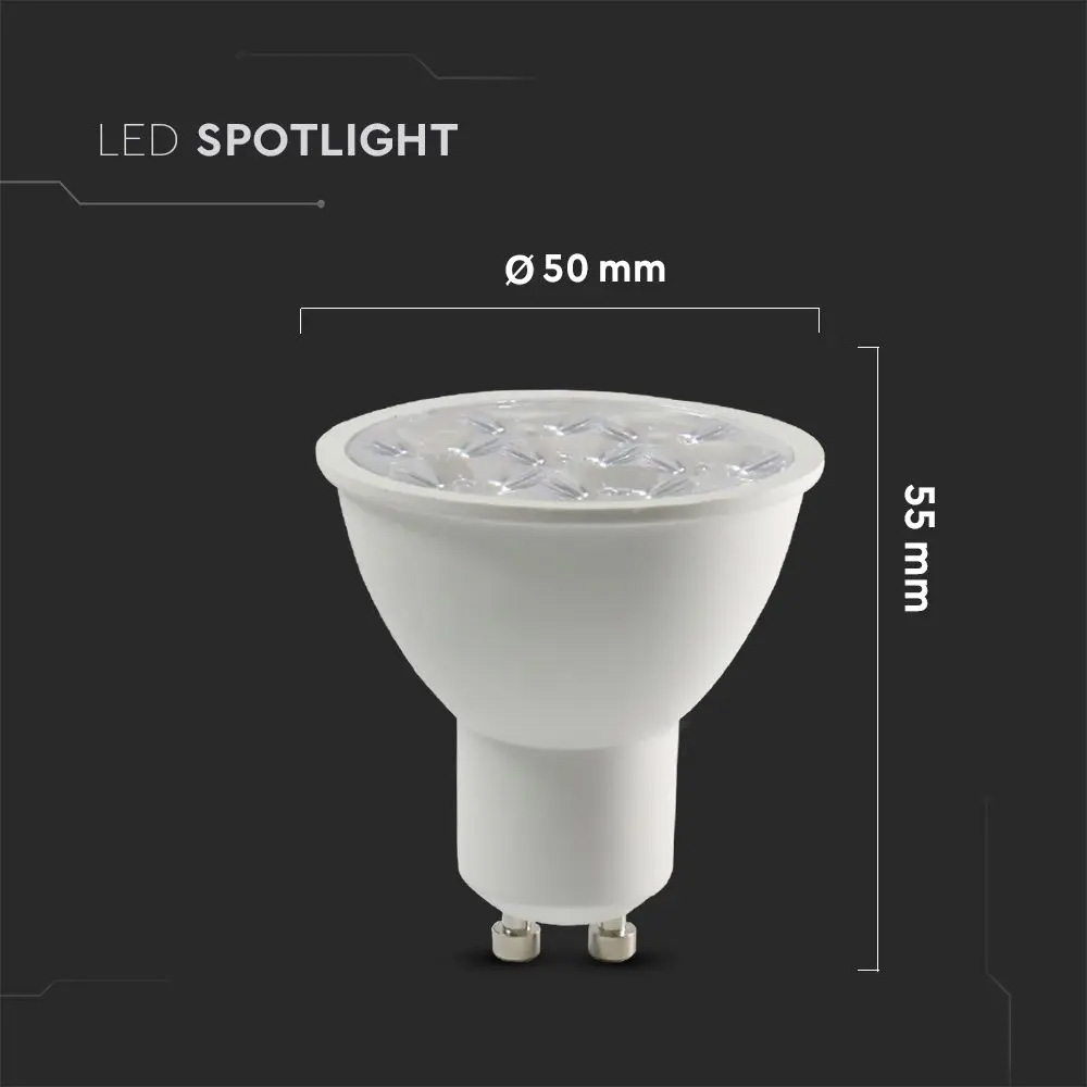 Bec LED 6W Cip SAMSUNG, GU10, Ripple Plastic, Lens Cover 10°, 6400K