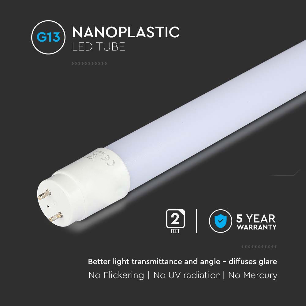 Tub LED Cip SAMSUNG 60cm, 9W, G13, Nano Plastic, Lumina Calda 3000K