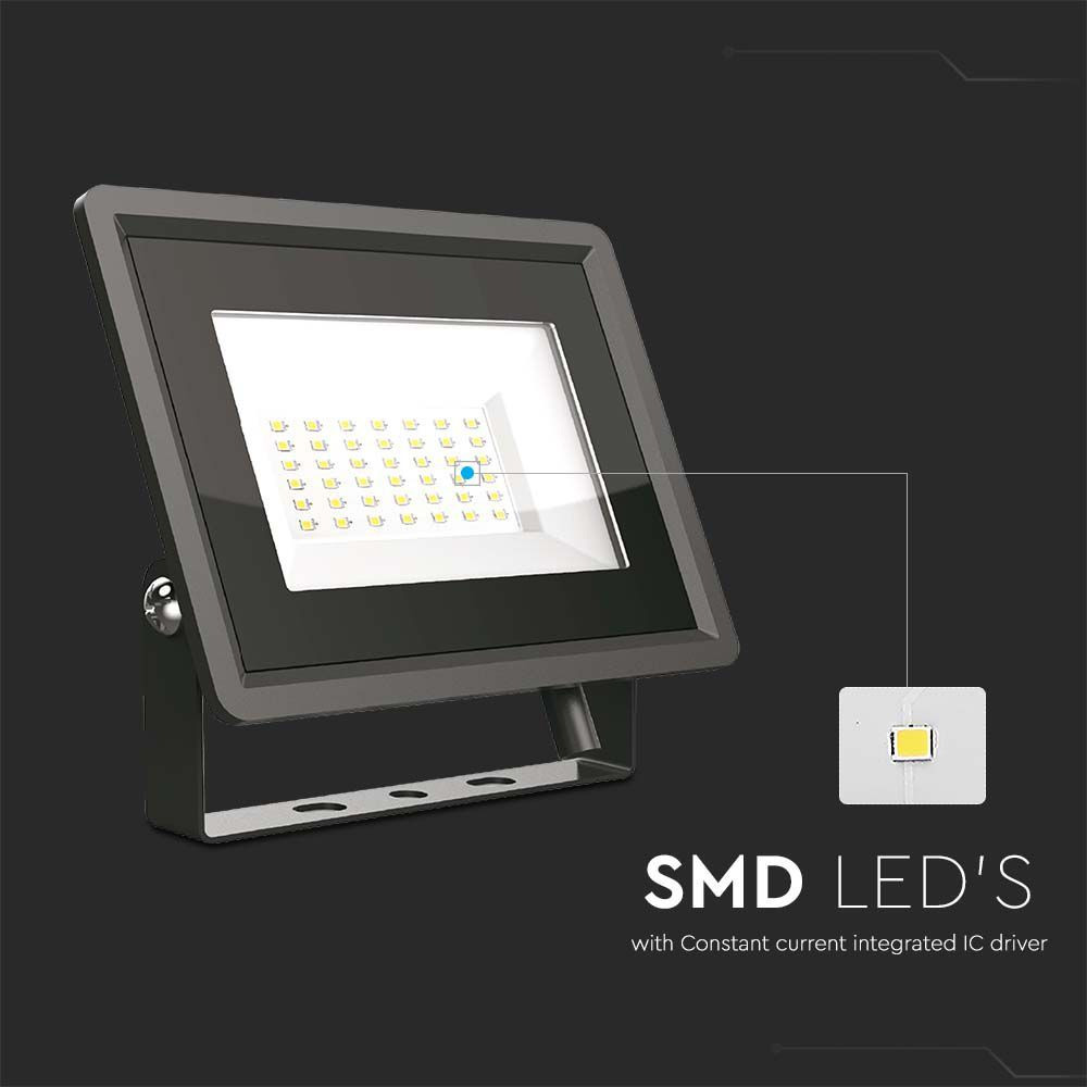 Proiector LED 30W, Seria-F, Corp Negru, Lumina Rece 6500K
