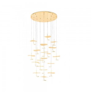 Corp de Iluminat 19 x 3W, Lumina Calda, Diametru 800mm, Inaltime 2000mm, Auriu