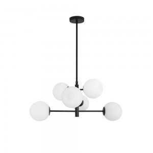 CANDELABRU 6 GLOBURI ALB MAT, E14, D: 70 H1: 31 H2: 120 cm, IP20